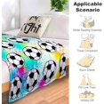 thumbnail image 5 of Super Soft Soccer Blanket Throw Soccer Ball Blankets Lightweight Flannel Warm Cozy Football Blanket Gifts for Sport Fans Kids Adults 50"X40", 5 of 6