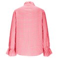 thumbnail image 7 of XuJwPNcy Womens Long Sleeve Button down Shirts Plaid Ruffle V Neck Blouse Business Casual Work Tops Fall Fashion Blouses, 7 of 7