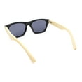 thumbnail image 4 of Bamboo Arm Retro Hipster Horn Rim Gentlemans Sunglasses Matte Black - Black, 4 of 4