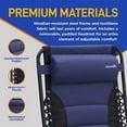 thumbnail image 5 of SereneLife Foldable Outdoor Zero Gravity Padded Lawn Chair, Adjustable Steel Mesh Recliners (Blue), 5 of 5