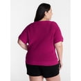 thumbnail image 3 of Terra & Sky Women’s Plus Crewneck Sweater with Short Dolman Sleeves, Midweight, Sizes 0X-5X, 3 of 5