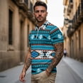 thumbnail image 2 of Uorisanigo Blue Aztec Matching Couple Outfits Golf Shirts for Men Women Short Sleeve Sports 1/4 Zip Summer Quick Dry Workout Shirts Quick-Dry Athletic Casual Stylish Collared Tops, 2 of 8