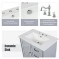 thumbnail image 4 of 30" Bathroom Vanity with Sink, Modern Bathroom Cabinet Storage Cabinet with a Door and 3 Drawers, Freestanding Bathroom Vanities with Solid Wood Legs and Adiustable Foot Pads, Grey, 4 of 7