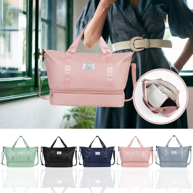 Xihbxyly Bolsa de Viaje Plegable, Diseño Compacto y Ligero, Elegante y Resistente Al Desgarro, Bolso Versátil, Bandolera, Bolsa de Gimnasio, para Playa y Vacaciones, Viajes de Negocios, Fácil de Guar