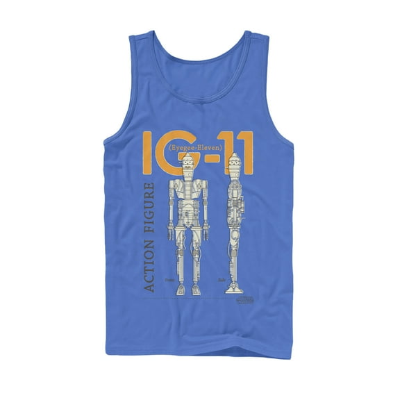 Men's Star Wars: The Mandalorian IG-11 Action Figure  Tank Top Royal Blue 2X Large