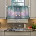thumbnail image 2 of Yayeee Kitchen Curtains Tier Pair Light Filtering 27"x36" Rod Pocket Short Cafe Window Panel, Purple Forest Scene, 2 of 7