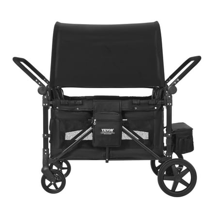VEVOR 4-Seater Wagon Stroller – Collapsible Push/Pull Quad with 330 lbs Capacity, Ideal for Families