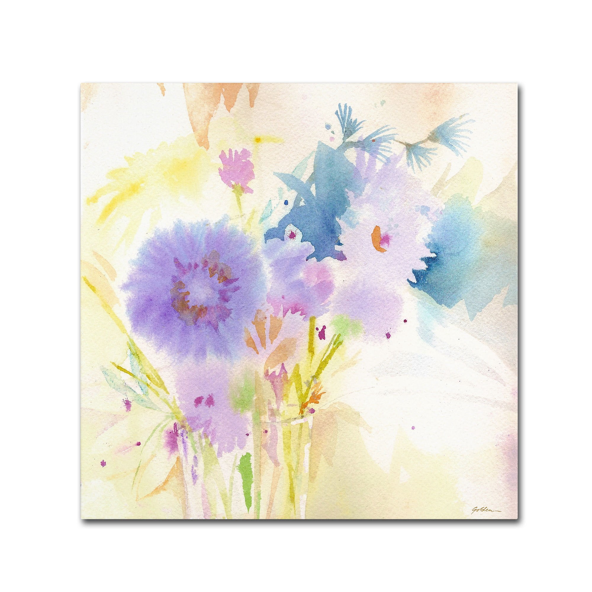 Trademark Fine Art "Mixed Blue Bouquet" Canvas Art by Sheila Golden