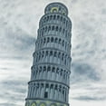 thumbnail image 2 of Atelier B Art Studio 20x20 White Modern Wood Framed Museum Art Print Titled - Outline of Tower of Pisa in Italy, 2 of 4