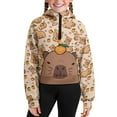 thumbnail image 5 of Chririnla Funny Capybara Print Sporty Zip Up Lightweight Sweatshirt with Pocket Youth Girls Casual Pullover Athletic Zip Up Size 9-10 Orange, 5 of 7