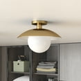 thumbnail image 2 of Evelyn&Zoe 14.5" Brass Metal/Glass Semi Flush Mount, 2 of 6