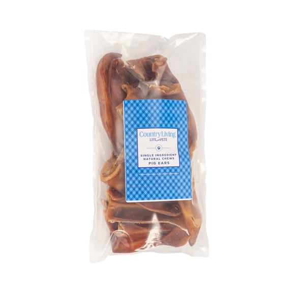 Country Living All Natural Whole Pig Ears Dog Treats – (15-Pack)