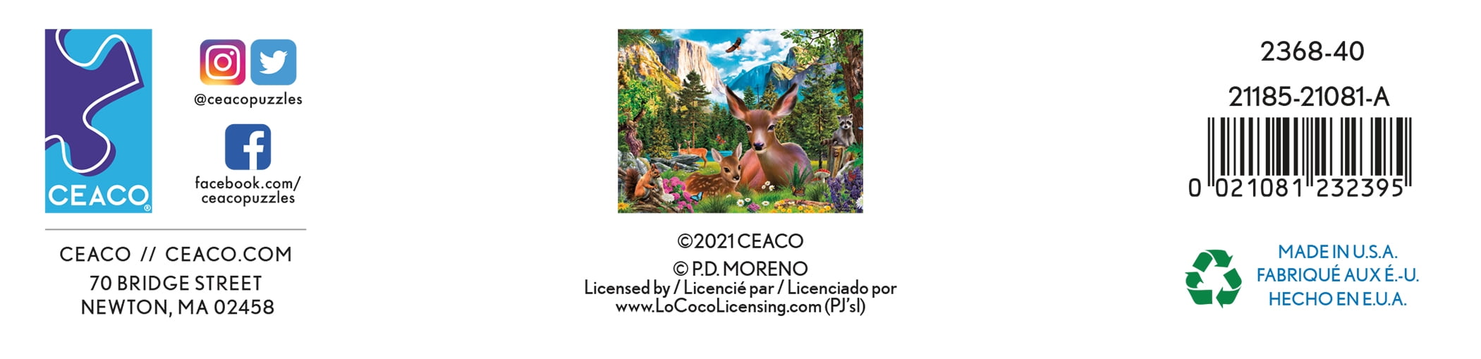 Ceaco 550-Piece Harmony Deer Harmony Interlocking Jigsaw Puzzle