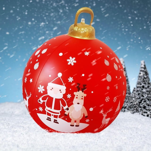 Venta de bolas inflables de Navidad, 60 cm, grandes, para exteriores, de PVC, para Navidad, inflables gigantes, reutilizables, muñecos de nieve de Papá Noel, para decoración de jardín y patio de Navid