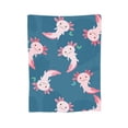 thumbnail image 7 of DouZhe Ultra-Soft Micro Fleece Lightweight Flannel Bed Blanket, Cute Animal Axolot Lizard Print Cozy Warm Throw Blankets, 60"x50", 7 of 7