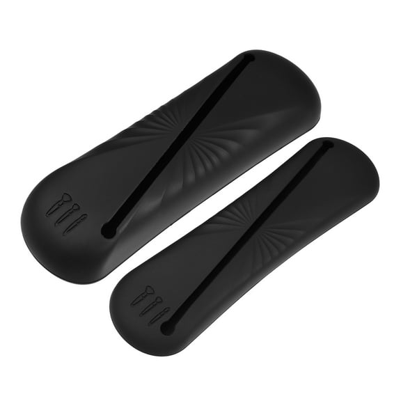 Vocoste 2 Pcs Travel Makeup Bag Makeup Brush Holder Portable Makeup Organizer Bag Waterproof Silicone Black