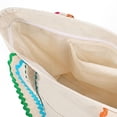 thumbnail image 5 of Aspire Large Colored Scalloped Cotton Tote Bag with Purse, Canvas Mother & Daughter Bags-Natural, 5 of 7