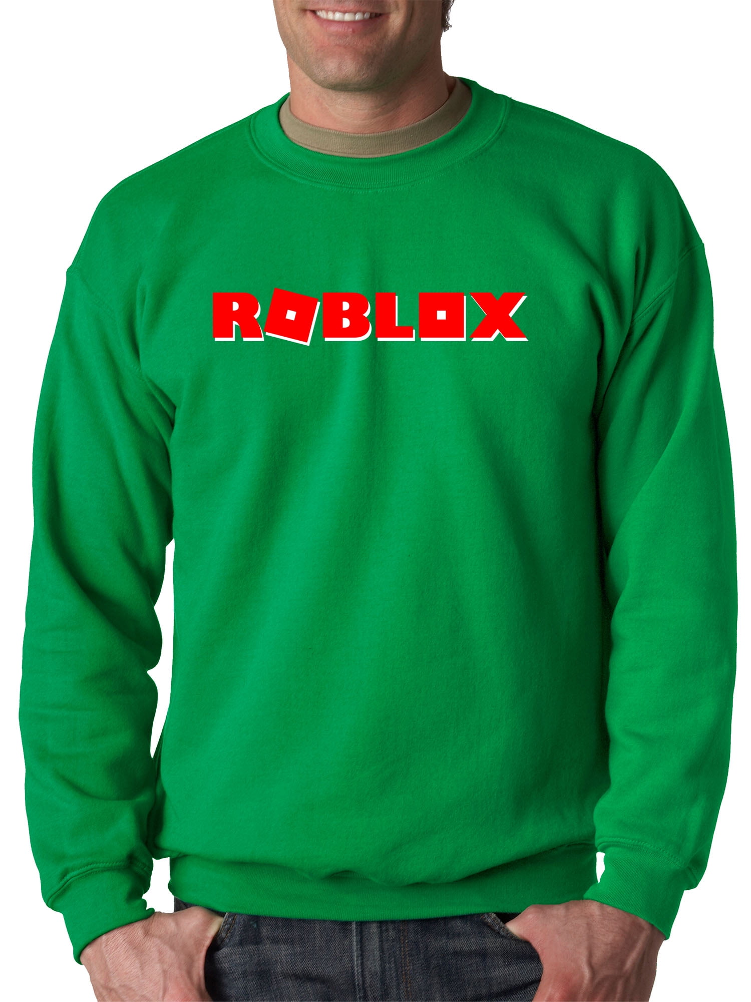 New Way 922 Crewneck Roblox Logo Game Filled Sweatshirt 3xl Kelly Green Walmart Com - walmart logo square roblox