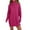 Hot Pink, variant on Chunky Knit Dress, High Neck Long Sleeve Ribbed Bodycon Sweater Dress, Warm Outfit for Winter, Christmas Photos & Cozy Indoor Days Hot Pink S