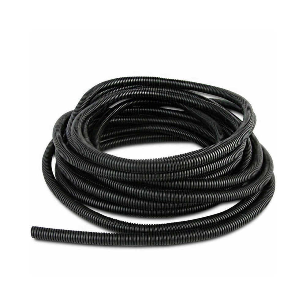 Split Loom Tubing Wire Conduit, Black Corrugated Wire Tube Cable Protection Pipe Cable Tidy Tube for TV Cables, Electric Wire, Garden Lights (Inner Ø28mm, 6 Metres)