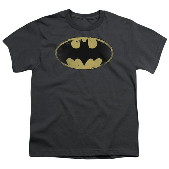 Batman - Distressed Shield - Youth Short Sleeve Shirt - Small