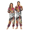 thumbnail image 3 of IAUYY Unisex Adult Onesie Pajamas Ultra-Soft Crystal-Soft Fabric, Halloween Adult Onesie Pajamas Adults,With a Zipper Plus Size Onesie Pajamas, Music Poster, 3 of 7