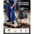 thumbnail image 2 of VEVOR Commercial Shop Vac, 11 Gallon Wet Dry Shop Vacuum, 5.5 Peak HP Portable with One-Button Self-Cleaning, 1350W Input, 1.25in x 7ft Hose, 20ft Cord, Industrial-Grade for Jobsite, Workshop, 2 of 9