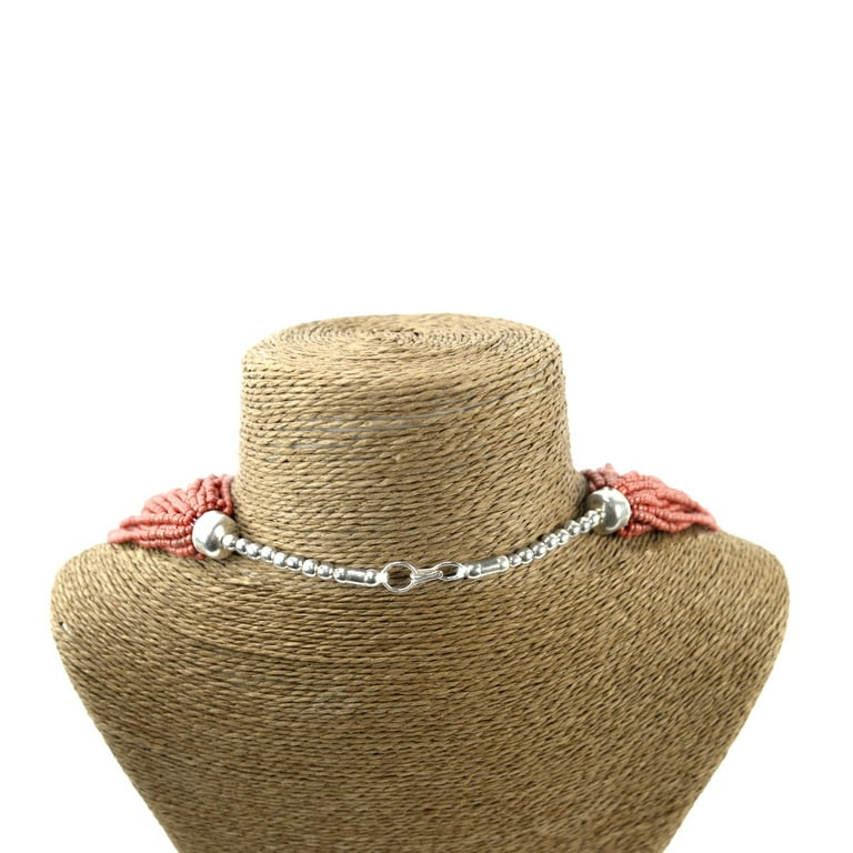 Coral Red Strand Seed Bead Necklace Womens Glass Jewelry Chain Fashion Accessory Coral Red Strand Seed Bead Necklace Womens Glass Jewelry Chain Fashion Accessory