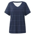 thumbnail image 6 of vigerkar Summer Tops for Women 2025 Short Sleeve V Neck T Shirts Trendy Vintage Basic Tees Loose Comfy Blouses Casual Outfits Dark Blue, XXL, 6 of 6