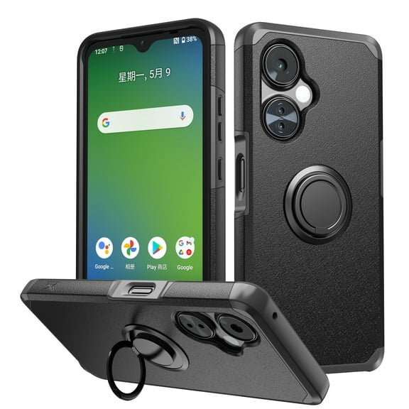 For OnePlus Nord N30 5G Ring Kickstand Cellphone Cover Case - mkrng Black