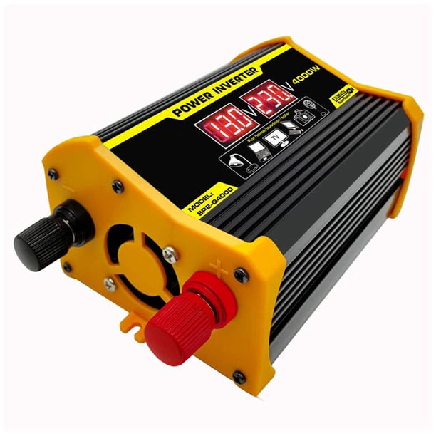Inversor de motocicleta de 4000W, convertidor de voltaje de pantalla Digital portátil para viajes y acampada, fuente de alimentación de vacío, Paneles de instrumentos para automóviles Negro 110V Sidaley VI018030-01