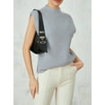 thumbnail image 3 of Douhoow Women Sweater Vest Sleeveless Mock Neck Knit Tops Solid Color Loose Crop Top, 3 of 8