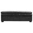 thumbnail image 5 of SAFAVIEH Madison Large Rustic Solid Upholstered Storage Bench, Black, 5 of 11