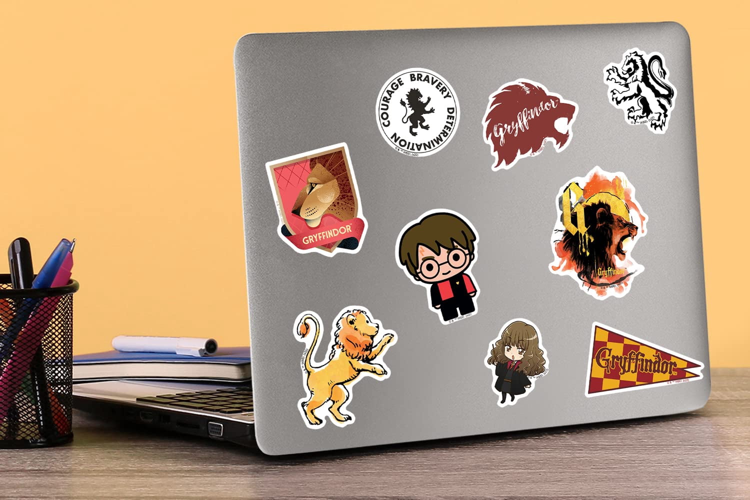 Harry Potter Gryffindor Theme 200ct Vinyl Decals  House Crests, Lion Symbols & Characters for Laptop, Water Bottle, Scrapbooking, Tablet, Indoor & Outdoor