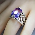 thumbnail image 4 of Rainbow Rectangular Thai Silver Ring, Inlaid With Colorful Tourmaline , Valentine's Birthday Gift No. 6-10Rainbow Rectangular Thai Silver Ring,, 4 of 7