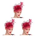 thumbnail image 2 of Minnieouse Tocado de boda con flores para el pelo, mano de obra fina, exquisito adorno europeo, colgante de cabeza multiusos, púrpura-rojo Type1 NO1, 2 of 6