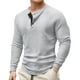 thumbnail image 2 of pstuiky camisa de manga larga para hombre, Blusa/camisa informal y moderna de color liso con cuello redondo y botones en bloques de color para hombre Tops de hombre l, 2 of 9