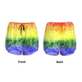 thumbnail image 3 of Yiaed Colorful Tie Dye Print Women's Running Shorts with Liner 3 Zipper Pockets Elastic Workout Athletic Gym Yoga Shorts-X-Large, 3 of 7