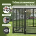thumbnail image 3 of Pet Playpen Large Dog Kennel Outdoor Pet Pens Dogs Run Enclosure Animal Hutch Metal Coop Fence with Roof Cover. 7.94'L x 4.13'W x 5.95'H.,Dog Crate, 3 of 10
