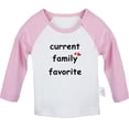 thumbnail image 2 of iDzn Current Family Favorite Funny T shirt For Baby, Newborn Babies T-shirts, Infant Tops, 0-24M Kids Graphic Tees Clothing (Long Pink Raglan T-shirt, 0-6 Months), 2 of 5
