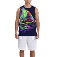 thumbnail image 4 of Easygdp Howling Wolf Men's Mesh Basketball Jersey Quick Drying Sleeveless Shirts Fitted Muscle Tank Tops Sport Round Neck T-Shirt - Medium, 4 of 9