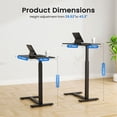 thumbnail image 5 of ZUNMOS Mobile Standing Portable Rolling Desk & Overbed Laptop Height Adjustable Work Table with Hidden Casters for Home Office, Black, 5 of 8