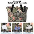 thumbnail image 2 of Tote Bag for Women - Pioneer Flower Shoulder Bag - Large Utility Work Duffle Bag with Zipper Handbag for Travel, Work, Sprots, 2 of 5