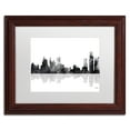 thumbnail image 2 of Trademark Fine Art "Detroit Michigan Skyline BG-1" Canvas Art by Marlene Watson, White Matte, Wood Frame, 2 of 4