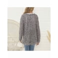 thumbnail image 5 of Women Solid Color Autumn Winter Plush Cardigan Long Sleeve Casual Warm Loose Sweater, 5 of 5