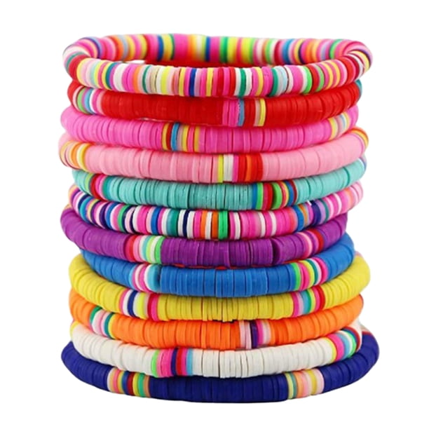 Pulseras Bohemias Hechas A Mano, Pulseras Coloridas De Arcilla Blanda Para Mujer, Pulseras De Playa De Verano, Joyería Bohemia De Cerámica Suave 12 Uds. Methold AP006008-00