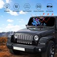 thumbnail image 3 of 1pc Black Background Blue Butterfly Print Car Sun Visor For Windshield Blocks UV Rays Visor Protector Foldable Sun Shield Keeps Cool,51" x 27.5", 3 of 5