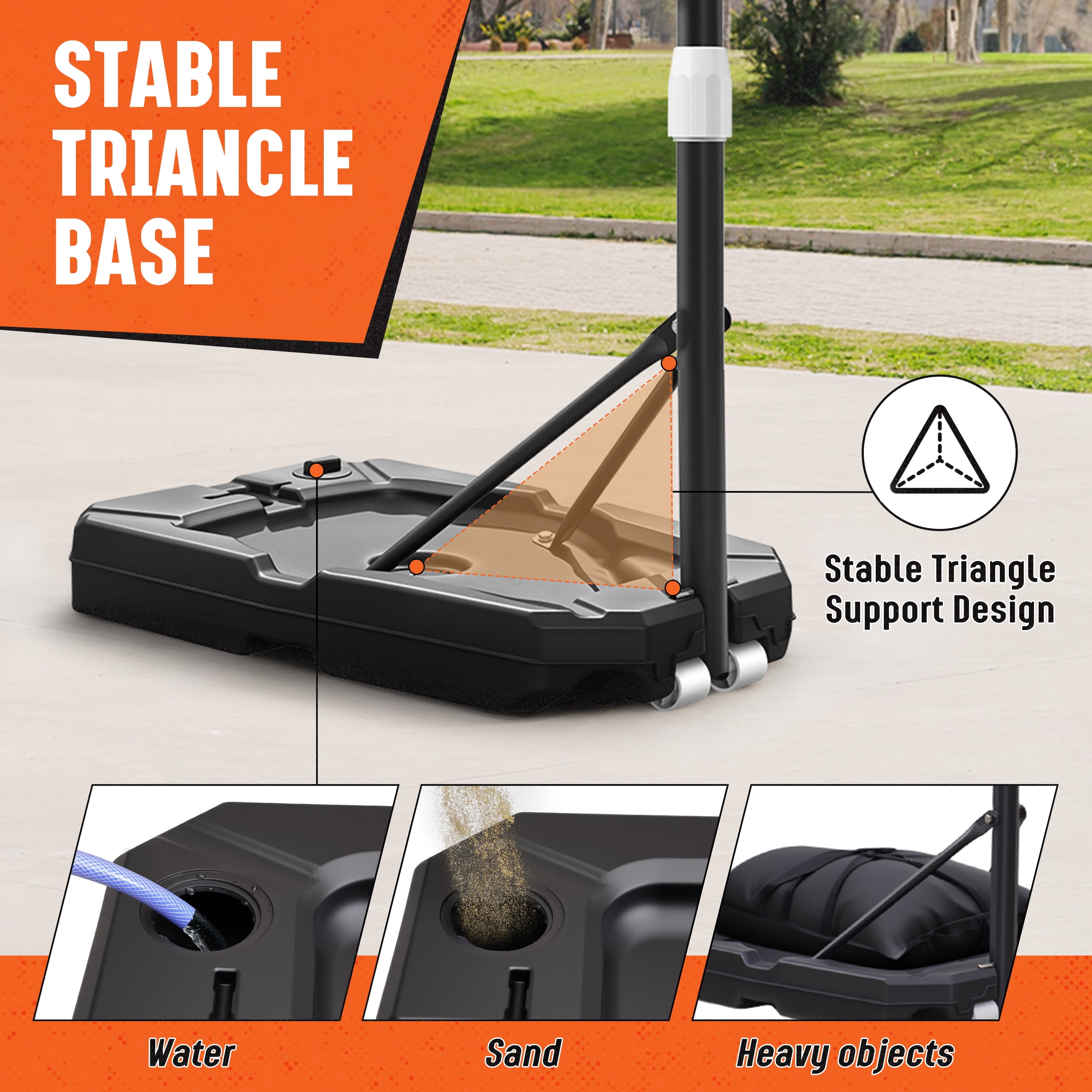 SERAY Adjustable Basketball Hoop for Kids, Teens & Adults, 3.2-7.2 feet Height, Portable Basketball Goal with 29 inch Backboard & 2 Wheels for Indoor & Outdoor Use