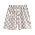 thumbnail image 2 of NAISIBABY Kids Boys Girls Shorts, Plaid Graphic Cotton Elastic Waist Casual Sports Shorts Gray 4-5T, 2 of 3