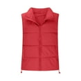 thumbnail image 5 of Juebong Puffer Vest for Women Outerwear Vests Puffy Oversized Sleeveless Quilted Vest Tops Down Jackets Coat with Pockets Red,XL, 5 of 8